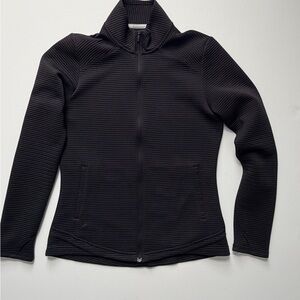 adidas golf women’s Black Ribbed Full-Zip Sweater Jacket